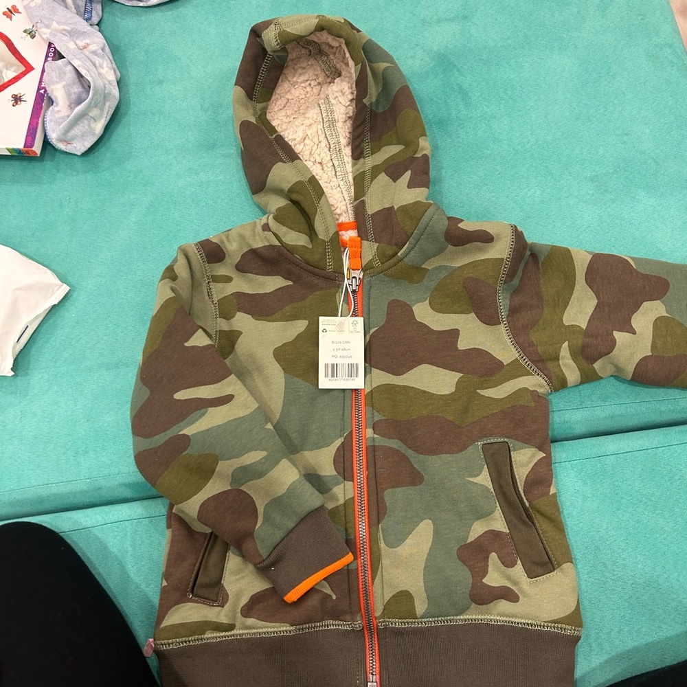 Biden fleece hoody; Teddy fleece inside.  NWT